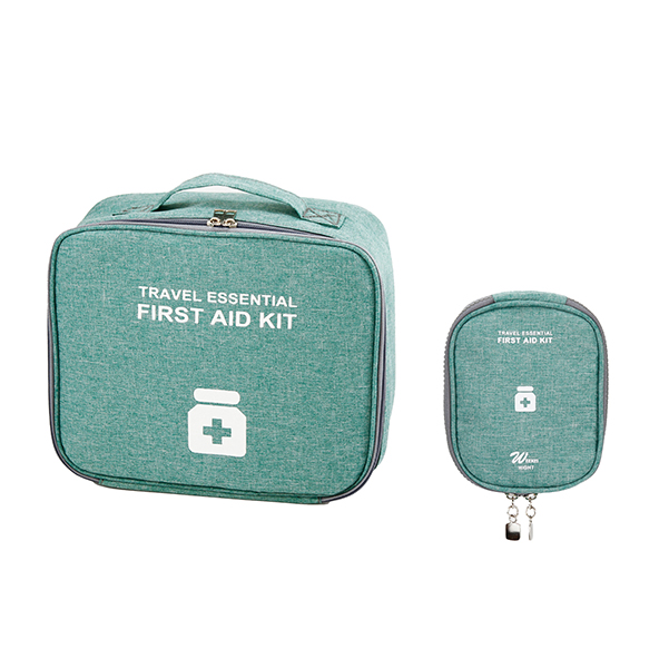 TOPASION Empty First Aid Bags, Travel Medicine Bag, Medical Supplies Organizer Bag, Portable Kit for Traveling, Car, Home, Camping, Office, Hiking, Outdoor (Cationic Green)