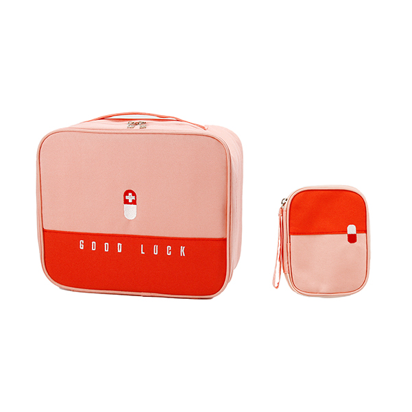 TOPASION Cute Pink Empty First Aid Bags, Travel Medicine Bag for Women and Girls, Medical Supplies Organizer Bag, Portable Kit for Traveling, Car, Home, Camping, Office, Hiking, Outdoor