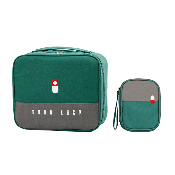 TOPASION Empty First Aid Bags, Travel Medicine Bag, Medical Supplies Organizer Bag, Portable Kit for Traveling, Car, Home, Camping, Office, Hiking, Outdoor (Oxford Green)